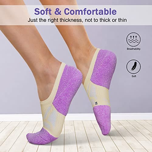 Gonii No Show Socks Womens Athletic Compression Running Low Cut Cushioned Socks 5 Pairs - Thumbnail 5