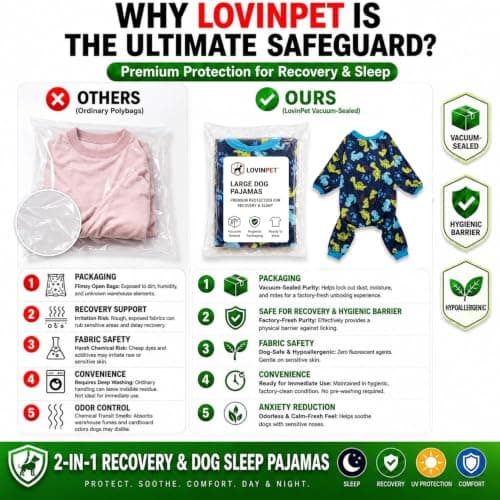 LovinPet Dog Clothing for Large Dogs: Dinosaur in The Jungle Print, Lightweight Stretchy Knit Pullover Puppy Pajamas, Big Dog Onesie. Large Breed Dog Jammies, Pet PJ's/XL - Thumbnail 3