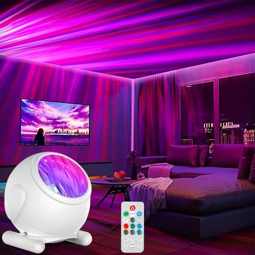 Pedica Northern Lights Projector, Aurora Projector Birthday Gifts for Women Gifts for Teenage Girls Boy, Galaxy Projector for Bedroom (White with 7 Lights) - Image 1