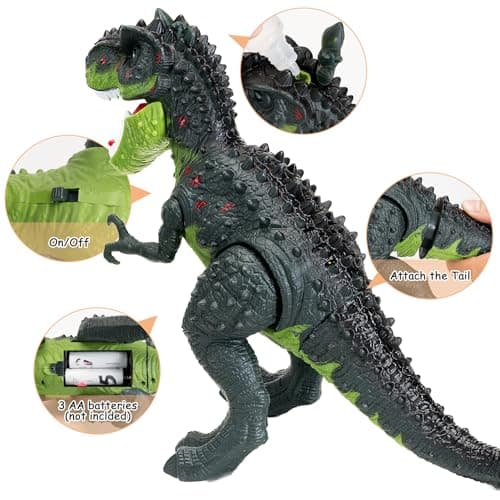 AHCo. Trex Dinosaur Toys for Kids 3-5, Small Electric Walking Tyrannosaurus Rex Dino for Toddler Boys, Best Gifts for Age 3 4 5 6 7 Year Old, Light, Sound & Spray - Thumbnail 3