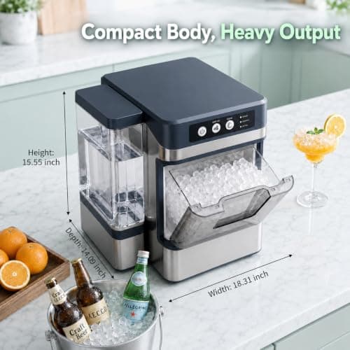 ELECVIVA Nugget Ice Maker 45lbs/Day Self-Cleaning Quiet Compact Countertop - Thumbnail 4