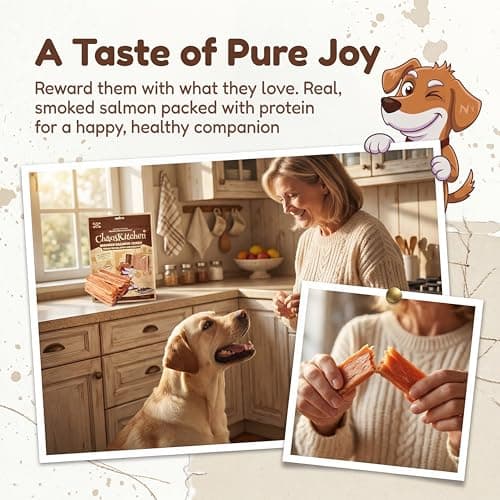 Chaoskitchen Smoked Salmon Jerky Dog Treats, Wild Caught Grain Free Slices with Omega 3 for Skin & Coat, High Protein Training Rewards, Puppy & Senior Friendly for All Breeds, 8.8 oz (250g) - Thumbnail 3