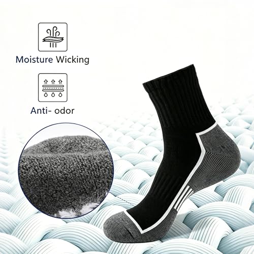 Urban Virgin Ankle Compression Quarter Cushion Socks For Men 9-12 White Athletic Reinforced Heels Breathable Socks For Men - Thumbnail 4