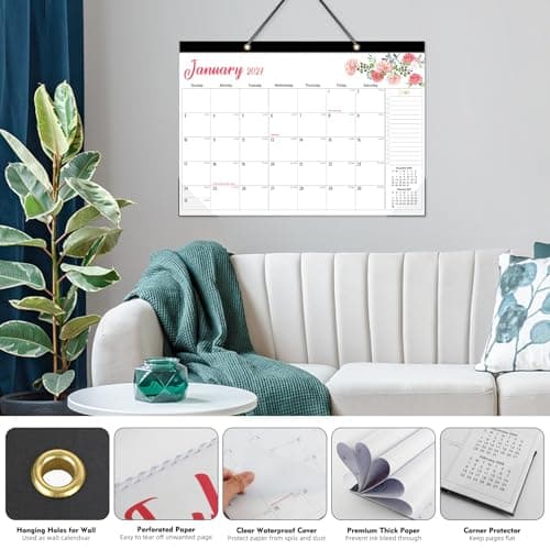 Tcamp Desk Calendar 2026-2027, 18 Months Desktop Calendar from July 2026 to December 2027, Large 17" x 12" Wall Calendar with Julian Dates, Desk Planner for Home School Office Desktop - Thumbnail 3