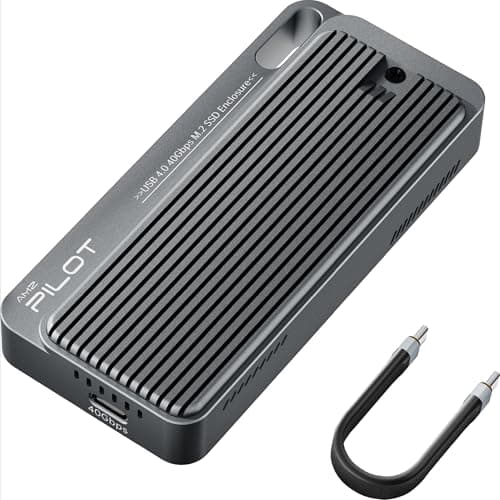 AMZPILOT 40Gbps USB4 NVMe Enclosure with Triple-Cooling System, Aluminum M.2 SSD Case Featuring Blower Fan & Fins, Compatible with Thunderbolt 4/3, Reader for Video Editing & Gaming, Supports 8TB - Image 1