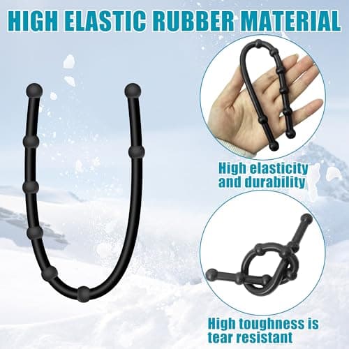 4 Pcs Rubber Guard Strap 11 Inch Ice Auger Blade Protectors High Elastic Auger Cover Strap for Power and Hand Ice Augers Ice Auger Accessories Winter Ice Fishing Accessories - Thumbnail 4