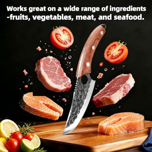 Chef Knife, Kitchen Knife for Cooking, Birthday Gifts for Men Dad Husband for Anniversary, Chopping, Japanese Steel Knife for Home, BBQ, Balance & Control, 6 Inch - Thumbnail 5