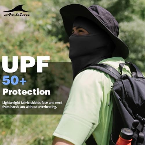 Achiou Ski Mask Balaclava Shiesty, Motorcycle Summer Ice Silk Thin Breathable UV Protection for Men Women - Thumbnail 4