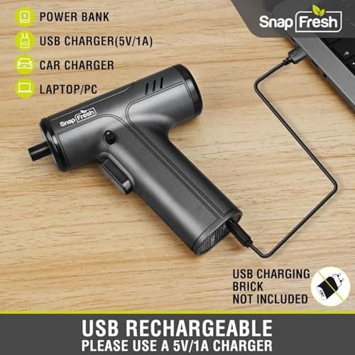SnapFresh 4V Cordless Screwdriver Set, Electric Screwdriver with 10 Screwdriver Bits, 4-Speed Adjustable, 5 N·m Torque, USB-C Rechargeable Power Screwdriver for DIY, Home Repair - Thumbnail 6