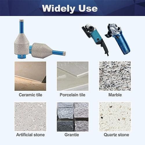BRSCHNITT Diamond Core Drill Bit 10-35mm - Finger Milling Bits, Diamond Beveling Chamfer Bit for Drilling Enlarging Shaping Holes in Porcelain Tile, Ceramic, Marble, Granite Countertop - Thumbnail 3