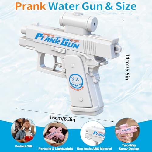 Prank Water Gun 3 Pack, Two-Way Squirt Gun with Reverse Spray, Hilarious Novelty Toy for Summer Parties, Beach & Pool Water Fighting Activities, Funny Gag Gift for Adults & Kids - Thumbnail 3
