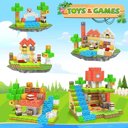 Magnetic Blocks, Magnetic Building Blocks, Magnet Cubes Kids Toys Farm games, Sensory STEM Building Toys for 3-5 4-6 5-7 6-8 Year Old Boys Girls, Christmas Birthday Gifts for Boys & Girls Ages 3+ - Thumbnail 3