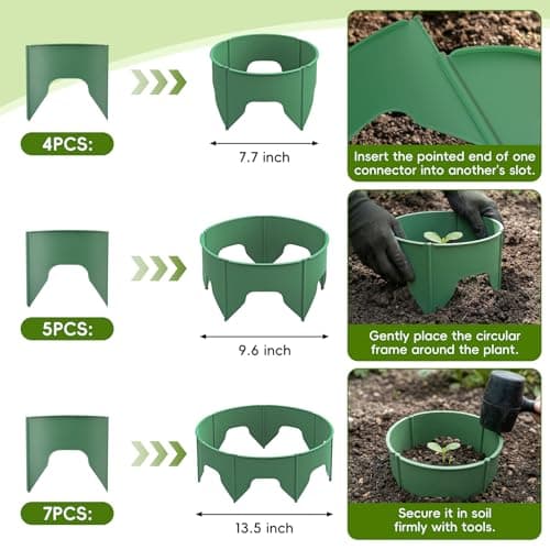 42pcs 13.5 inch Planting Grow Ring, Plant Growing Rings, Adjustable Round Tree Rings, Planting Protective Edging for Outdoor Vegetables, Herbs, Flowers - Thumbnail 6