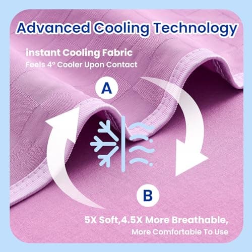 Topcee Cooling Blanket, Summer Cooling Blankets for Hot Sleepers, Arc-Chill Q-Max>0.5 Cool Fiber, Oeko-TEX 100% Certified, Soft, Breathable, Double-Side Bed Throw,Keep Cool for Adults Kids 50"x70" - Thumbnail 5