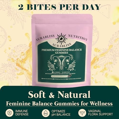 Premium Feminine Balance Gummies for Women - Hawaiian Pineapple Gummies for Women PH Balance Wellness, Immune Support, Vegan Daily Supplement for Odor and Flora Health , 60 Counts - 30 Servings - Thumbnail 2