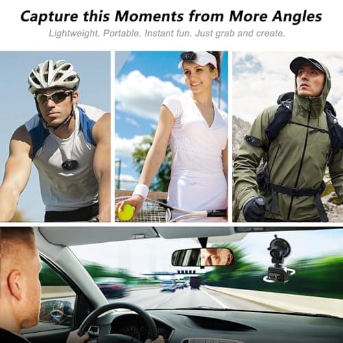 SixBondsCam 4K Mini Body Camera 128GB – Thumb Size Wearable Action Cam, Hands-Free POV Recording, Portable Body Worn Camera for Travel, Cycling, Sports, Pets, Outdoor Adventures - Thumbnail 3