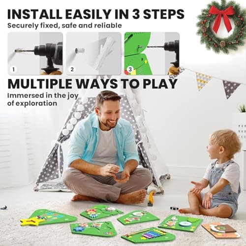 BlueWood Wooden Wall Busy Board Panels, Toddler Learning Activity Center, Montessori Philosophy Sensory, Educational Toys, Conducive to All-Round Development - Tree - Thumbnail 5