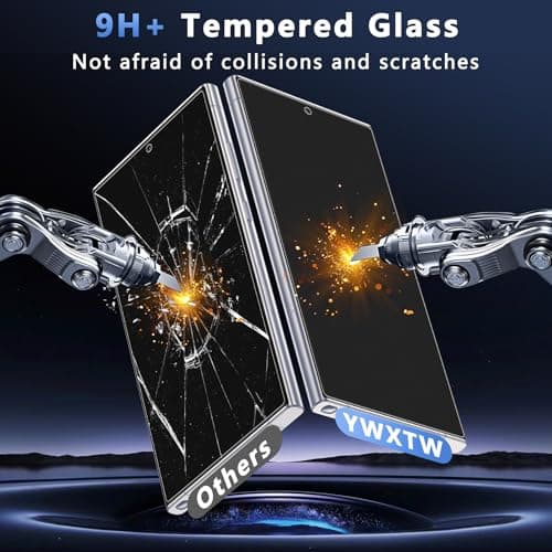 YWXTW 2 Pack Matte Screen Protector for Samsung Galaxy S24 Ultra + 1 Set Camera Lens Protector, [Smooth as Silk] [Fingerprint Unlocking] Anti Glare Anti Fingerprint Tempered Glass Screen Protector, Bubble Free - Thumbnail 5