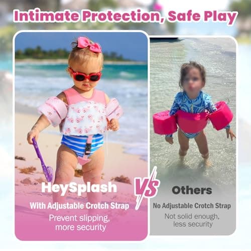 HeySplash Toddler Swim Vest, Infant Floaties Fit 13-20-30 Lbs, Puddle Kids Jumper with Crotch Strap & Safety Buckle, Baby Pool Float Jacket Arm Floaties Floatie Water Wing, Boat Swim Trainer Aid 1-3 - Thumbnail 3