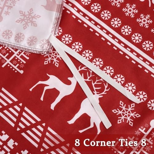 STARBEDIA Christmas Duvet Cover Queen, Soft Brushed Microfiber Comforter Cover Sets, Reindeer Printed Holiday Theme Bedroom Decorative Bedding (Queen Size, Christmas Reindeer) - Thumbnail 6