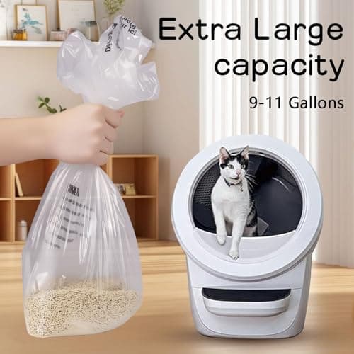 150 Pack Heavy Duty Self-Cleaning Litter Box Liners, Compatible with Litter-Robot 3/4, Extra Thick Waste Drawer Liners, 9-11 Gallons of Capacity, Easy to Empty - Thumbnail 2