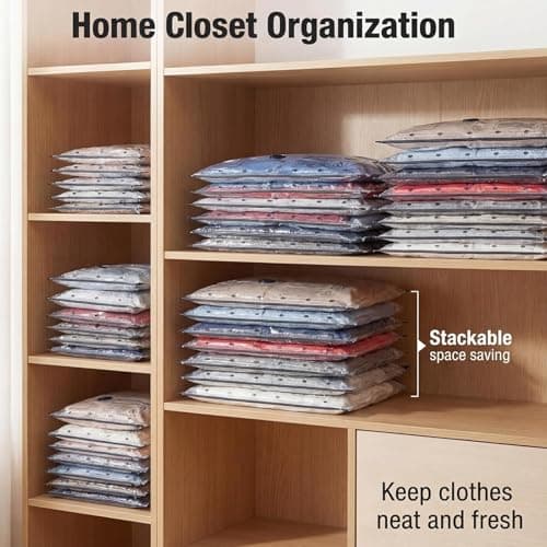 11-Pack Travel Vacuum Bags with Pump, 2×28L TPU Waterproof Vacuum Seal Bags + 9 PA&PE Compression Bags (S/M/L),Space Saver for Clothing, Luggage,Travel,Backpacks & Suitcases,Home Storage - Thumbnail 4