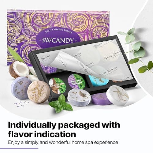 Shower Steamers Aromatherapy Birthday Gifts for Women - SWCANDY 8 Pcs Travel Essentials, Hotel Shower Spa Holidays Mom Wife Grandma Sister Her Self Care Relaxation with Natural Essential Oils Home - Thumbnail 6