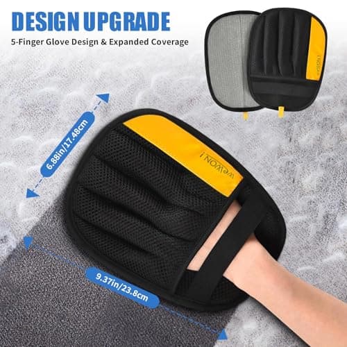 Upgraded Electrostatic Pet Hair Removal Glove for Dogs & Cats 5-Finger Magic Brush Design Reusable Hair Remover for Couch, Carpet, Car Seat, Laundry & Clothing Quick Cleaning Tool for Pet Owners - Thumbnail 5
