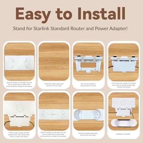 HGX for Starlink Gen 3 Router with Power Supply Mounting Kit & Cable Caddy, 3 in 1, Wall Holder for Starlink Standard V3 Mesh Router and Power Supply (White) - Thumbnail 6