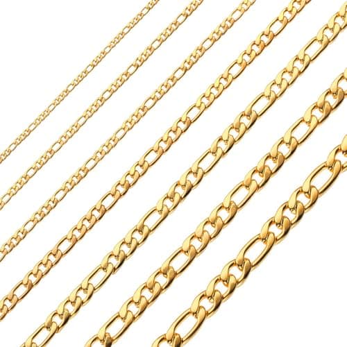 Chain Necklace for Men 3MM 22 Inches Stainless Steel Figaro Link Chain for Women mens jewelry - Image 1