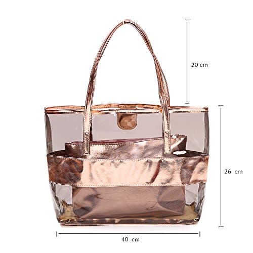 Barabum Classy Waterprof Clear Tote Beach Shoulder Bag for Shopper Work - Thumbnail 5