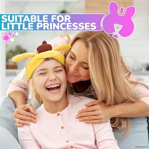 LIBERHAUS Yellow Bear Ears Headband – Cheerful Chipmunk Ears for Costume Party – Universal Size, Dog Kawaii Headband for Spa - Thumbnail 6