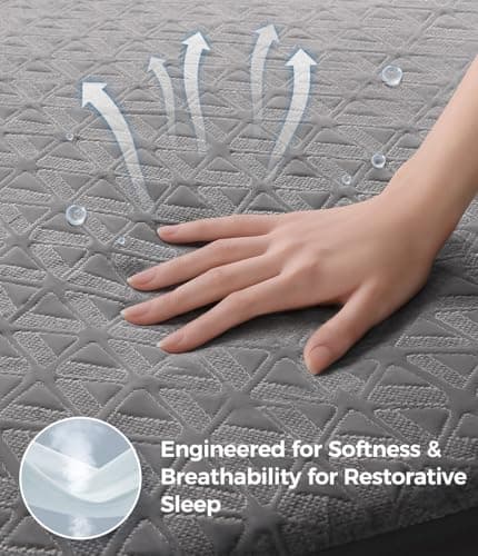 AVIKEN Waterproof Mattress Protector Queen Size, Soft Breathable Mattress Pad with Deep Pocket 8"-21", Noiseless 3D Air Fabric Cooling Mattress Cover for Bed, Machine Washable, Grey - Thumbnail 3