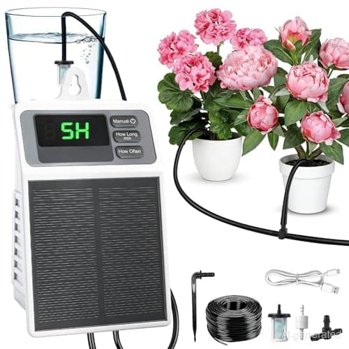 Solar Automatic Drip Irrigation System, Auto Self Watering Kit, Solar Powered Watering Device with Timer for Pots Plants, Indoor/Outdoor Irrigation System for Garden, Balcony & Patio Watering System - Image 1