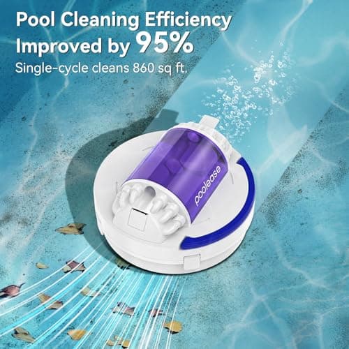 Cordless Robotic Pool Vacuum, 45W Dual‑Motor Automatic Pool Cleaner, 2L Large Debris Capacity, Auto Self‑Parking, 9‑Safety Protection, Ideal for Flat Bottom Inground & Above‑Ground Pools - Thumbnail 3