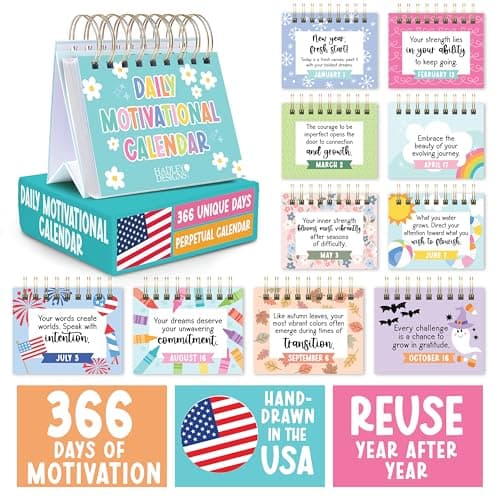 Hadley Designs Daily Motivational Quotes for Desk - Inspirational Desk Calendar 2026, Motivational Desks Calendars 2026, Perpetual Calendar, Daily Affirmations for Women, Teacher Appreciation Gifts - Thumbnail 3