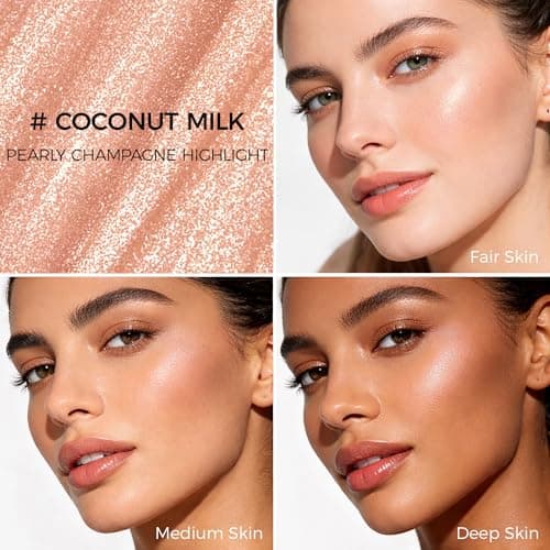 Exmiloo Multi-Use Cream Highlighter Stick for Face, Soft Champagne Glow - Thumbnail 2