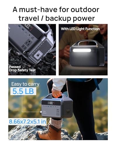 DARAN 192Wh Solar Generator with Solar Panel Included Portable Power Station 300W LFP Battery & AC Outlets 110V/ 600W Surge, Power Bank Fast Charging for Camping/Home/Power Outage/Hurricane Emergency - Thumbnail 4