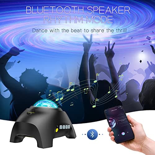 Northern Galaxy Light Aurora Projector with 33 Light Effects, LED Star Projector for Bedroom Home Room Decor, White Noises, Bluetooth Speaker for Parties, Christmas Birthday Gifts for Kids, Jet Black - Thumbnail 4