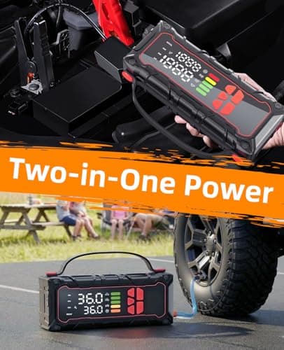 5000A Car Battery Jump Starter with Air Compressor 160PSI, Jumper Starter Portable for 7.0L Gas/6.0L Diesel, Jump Box for Car Battery with Tire Inflator & Power Bank& Jumper Cables, Emergency Kit - Thumbnail 2