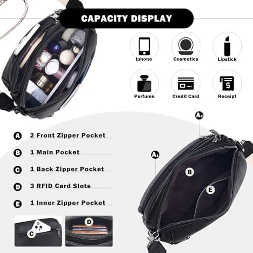 ATERITSSI Crossbody Purses for Women Trendy,Vegan Leather Crossbody Bags,Cell Phone Camera Shoulder Handbags with Card Slots - Thumbnail 5