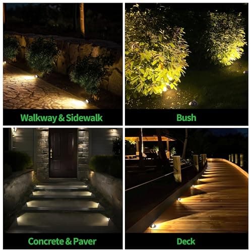 Varmtalys 3000K Landscape Well Lights, 6 Pack 6W 420LM LED Low Voltage 12V In-Ground Lights, IP67 Waterproof Aluminum Oil-Rubbed Bronze, Single-Side Lighting Outdoor for Pathway, Lawn - Thumbnail 4