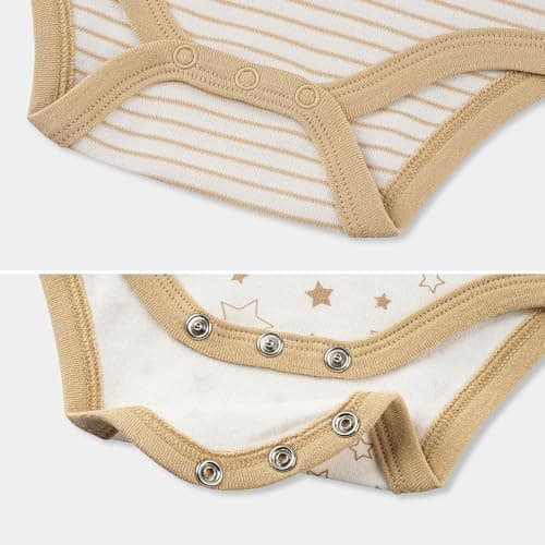Baby Newborn Layette 10-Piece Set Cotton Bodysuits Short Sleeve Pants Sets Striped Printed for Baby Boys Girls Toddler Unisex Baby Gift Sets for 6 9 Months - Thumbnail 5