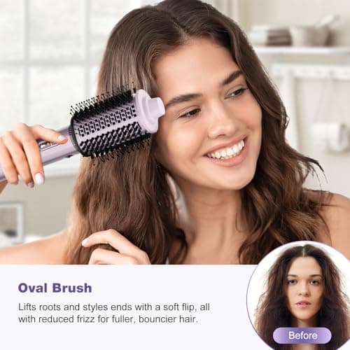 7MAGIC 7-in-1 Hot Air Styler, Hair Styler Dryer Brush with Auto-Wrap Curlers, High-Speed Hair Dryer for Fast Drying, Volumizing & Straightening, Travel Case Included, Purple - Thumbnail 6