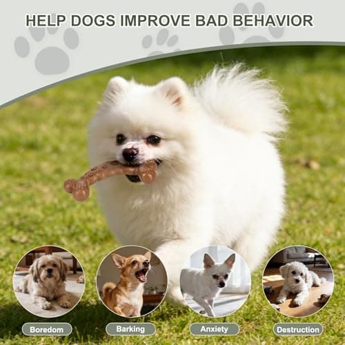 JoviQ Dog Bone Toy for Aggressive Chewers Tough Dog Chew Toys for Samll Breed to Keep Them Busy (Small-Under 20LBS, Milk) - Thumbnail 6