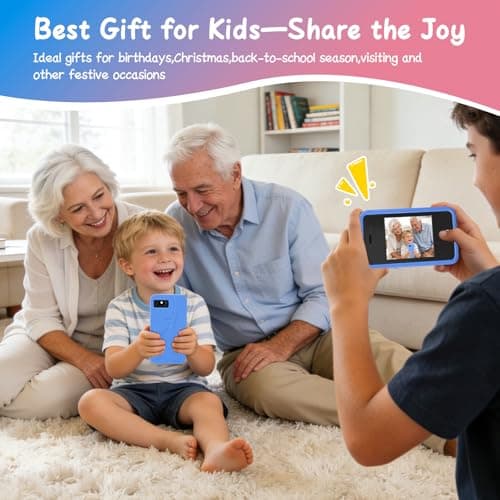 Kids Smart Phone Toy with 16GB SD Card & Drop-proof Silicon Case – 3.0” Touchscreen, Dual Camera, MP3 & 14 Educational Games – Parental Control & Habit Tracker – Christmas Birthday Gift for Boys Girls - Thumbnail 5