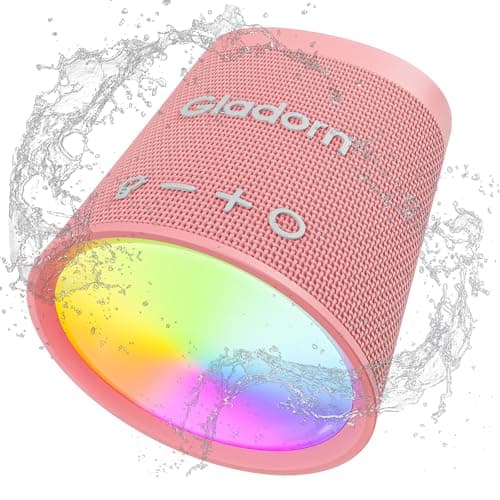 Gladorn Bluetooth Speaker Wireless, Bluetooth 5.3 Shower Speaker with 9 RGB Lights & 20H Playtime, IPX6 Waterproof Speaker with TWS Pairing, Portable Speaker for Home, Beach, Travel & Birthday Gifts