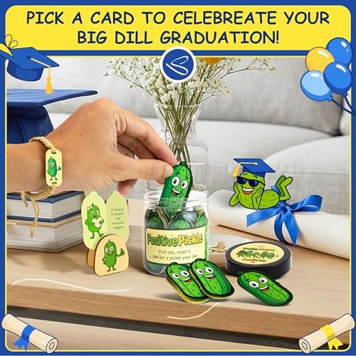 Stofinity 60 Positive Pickle Affirmation Cards Jar - Encouragement, Positivity & Emotional Support Gift for Teen Girls Trendy Stuff, Back to School Teacher Gifts, Women, Daughters, Sisters & Friends - Thumbnail 4