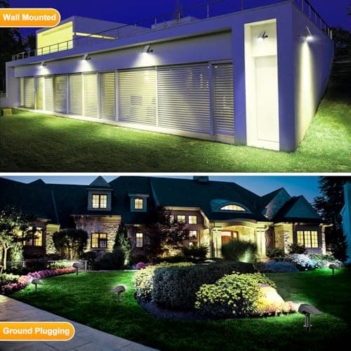 Fabrito 72 LEDs Solar Spot Lights Outdoor Waterproof, 3 Modes Landscape Spotlights, Dusk to Dawn Solar Powered Flood Wall Lights for Outside, Solar Garden Lights for Yard Porch 6 Pack (Cool White) - Thumbnail 4