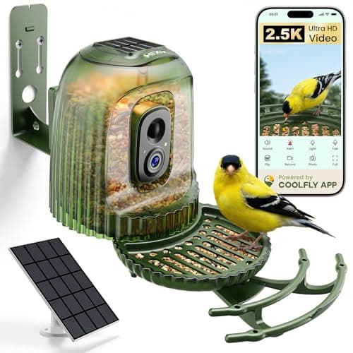 HIXX Smart Bird Feeder with 4MP Camera – Auto Capture Video, AI Bird Identification, Large Capacity & Seed Guard, Solar Powered Night Light, Live Birdwatching Camera for Lovers, Family & Friends - Image 1